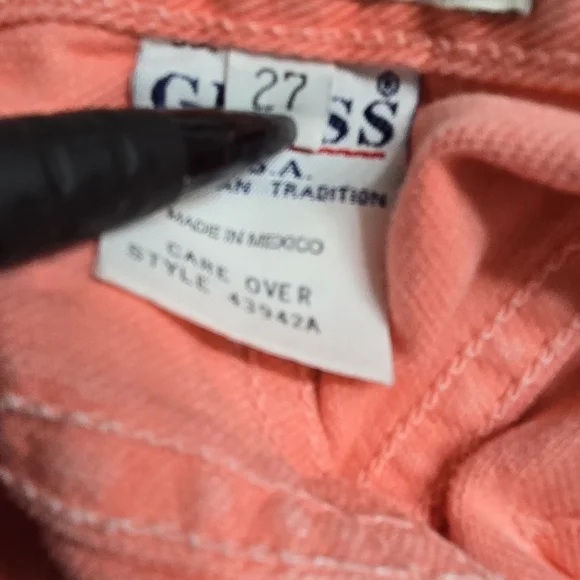 🖤 Guess Pink High-Waisted Jean Shorts Retro Style - Picture 7 of 7